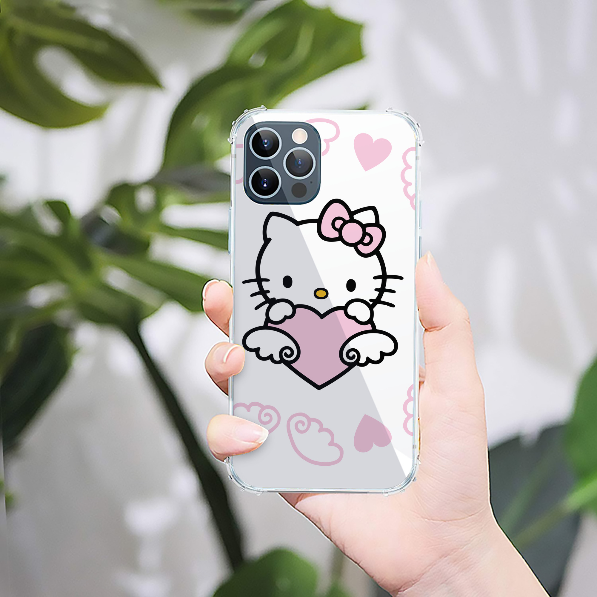 （画像用） Hello Kitty ハローキティ 【iPhone 12シリーズ対応】透明スマホケース（クリアソフトケース）